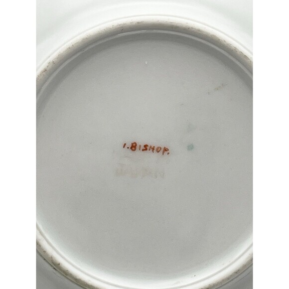 Antique Hand Painted Japan 5” Porcelain Dish Pink Roses Gold Trim Handles - Picture 4 of 6